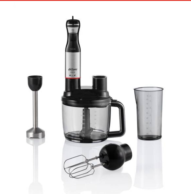 Arzum AR1157-S Forte Multi Blender Set – 1000W – Grating, Chopping, Whisking – Black
