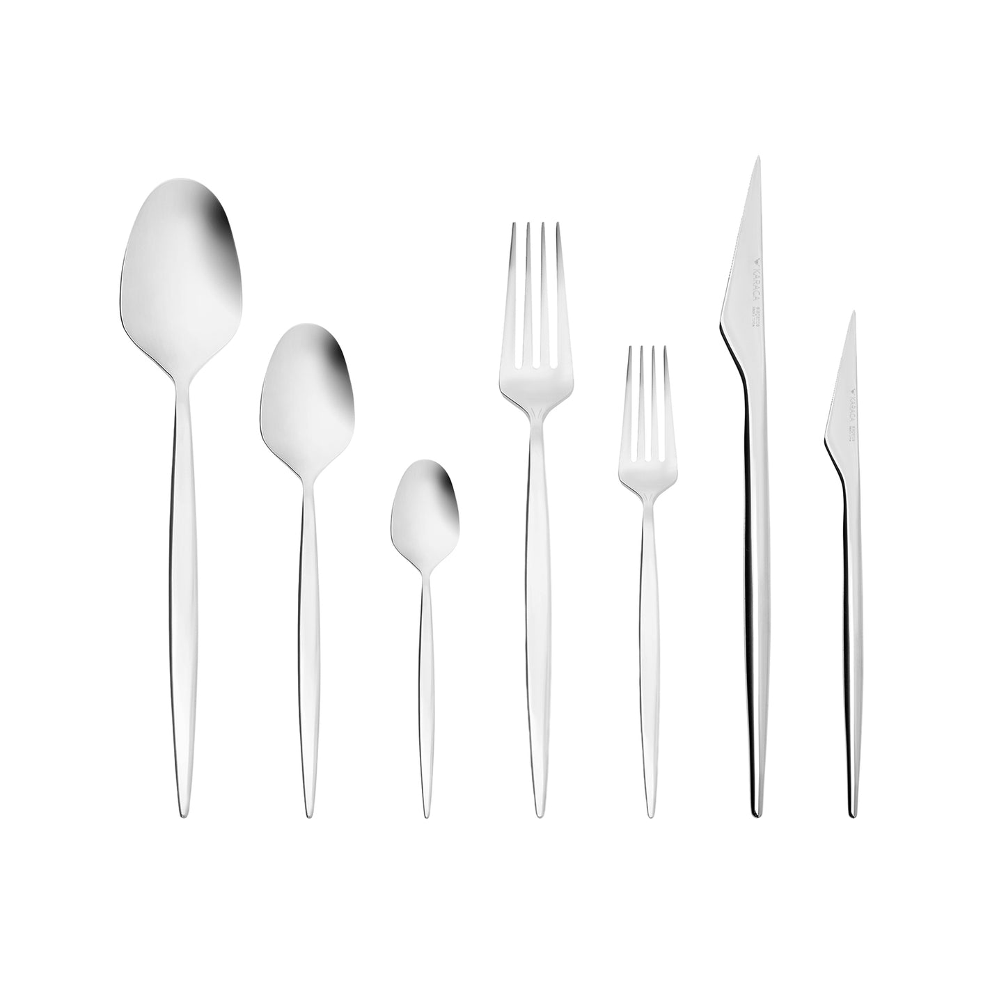 Karaca 316 Elegance Thor Platinum 84 Piece 12 Person Fork Spoon Knife Set