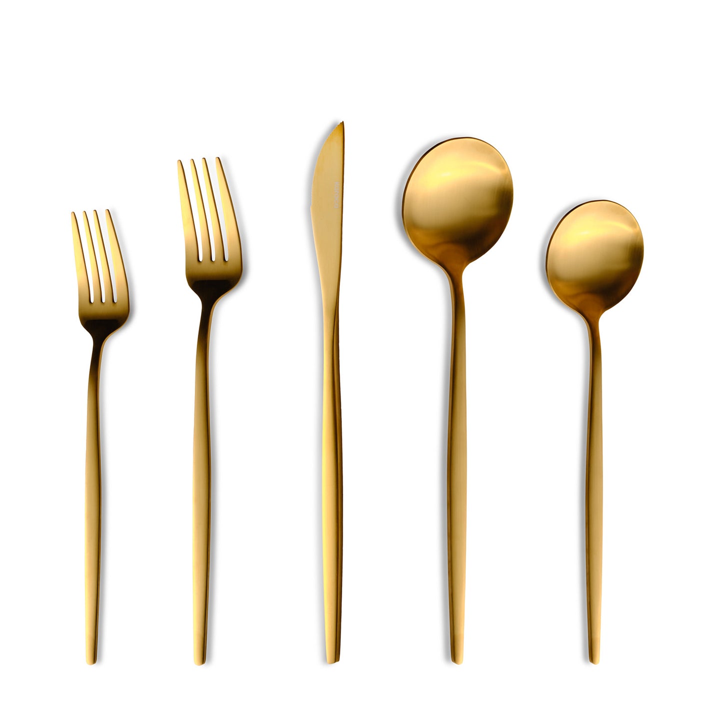 Karaca Orion Mat Gold 12-Person 60-Piece Fork Spoon Knife Set