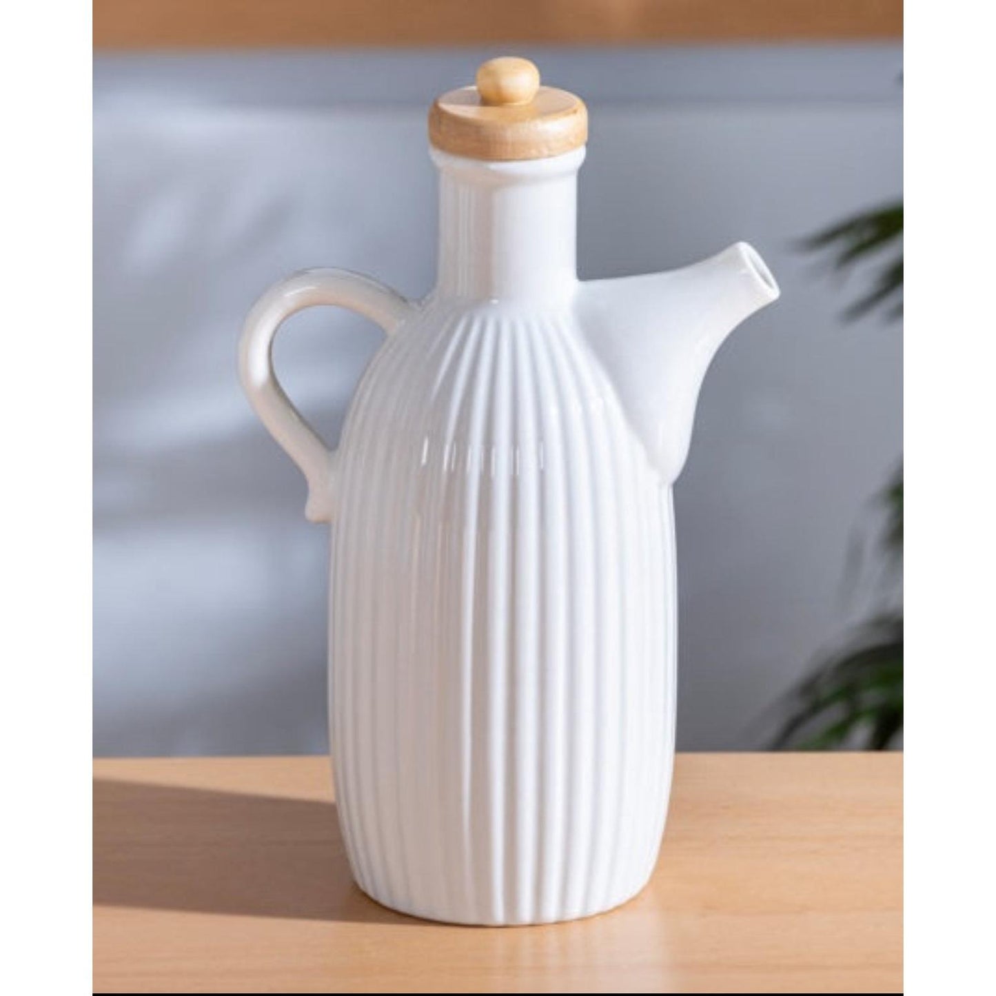 Acar Porselen Çizgili Yağ Şişesi - 600 ml & 900 ml