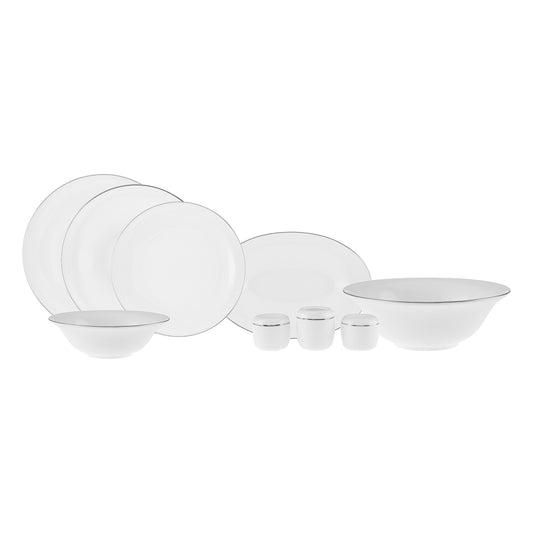 Karaca Fine Pearl Fame 58 Piece 12 Person Dinner Set – Platinum Detailed