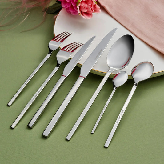 Karaca Elegance Pallas Platinum 84 Piece 12 Person Stainless Steel Dinner Set