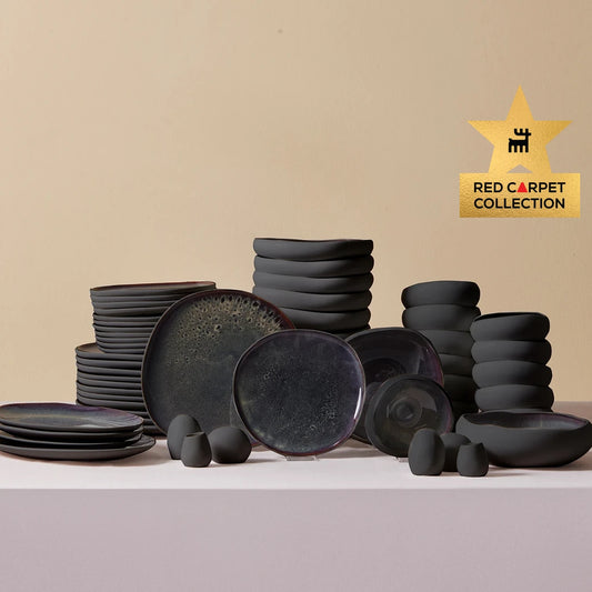 Karaca Earth Collection Galactic Black 59 Piece 12 Person Dinner Set