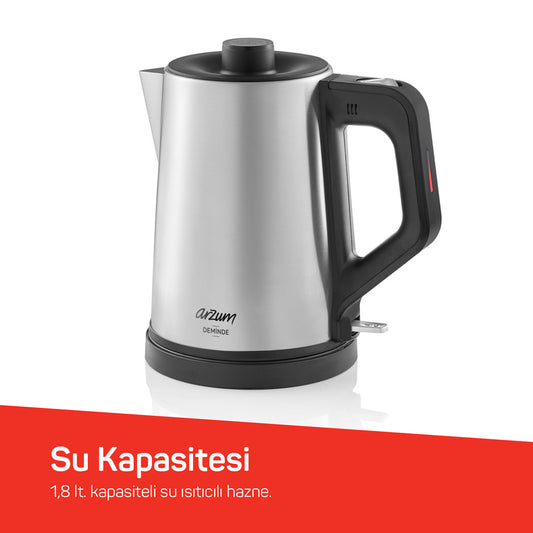 Arzum Deminde Tea Machine – Stainless Steel, Light Indicator, Energy Saving