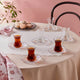 Karaca Rory 6 Person 12 Piece Tea Set – 130 ml (With Heart-Shaped Saucer)