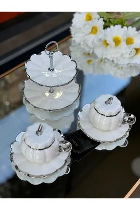 Acar Betty 2-piece Mini Cake and Coffee Set with Stand