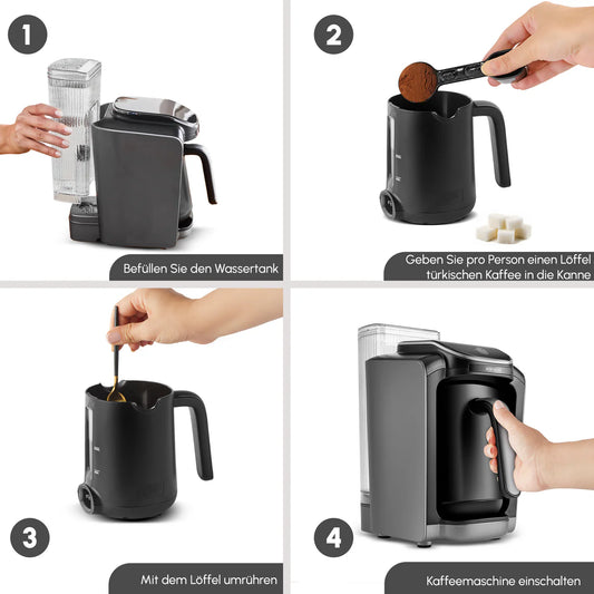 Karaca Hatır Galaxy Gray Water Tank Smart Turkish Coffee Machine