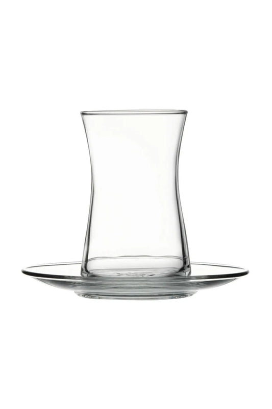 Pasabahce Heybeli 12 Piece Tea Set - 170 cc Glass - 126 mm Plate