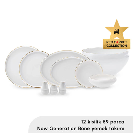 Karaca Streamline Sunset Gold Detailed 59 Piece 12 Person Dinner Set