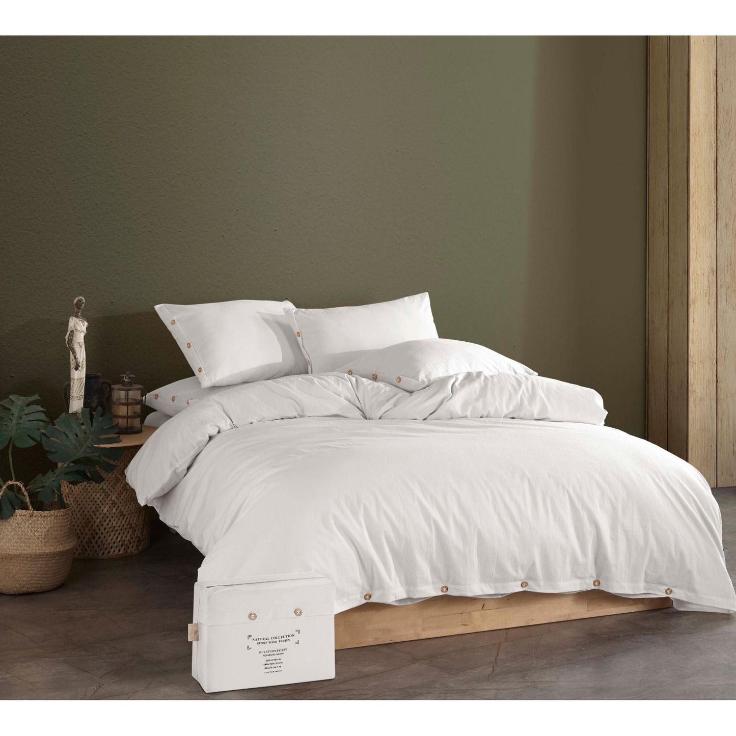 İpekçe  Cift Kisilik Yikanmis Pamuk Nevresim Seti – Natural Collection Stone Wash Series