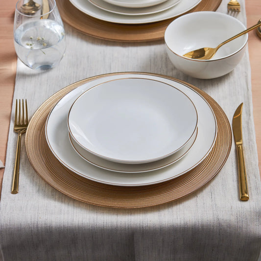 Karaca Leon Gold 24 Piece 6 Person Porcelain Dinner Set