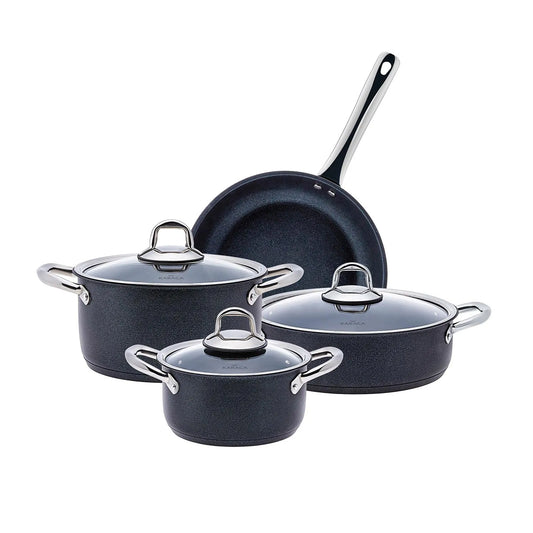Karaca BioDiamond Steel Plus 7 Piece Cookware Set – Diamond Reinforced Coating, Induction Compatible