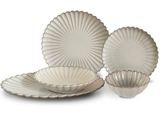 Bricard Paris 25 Piece 6 Person Porcelain Dinner Set - White