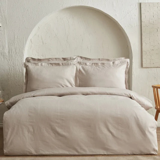 Karaca Home Striped 100% cotton double satin duvet cover set