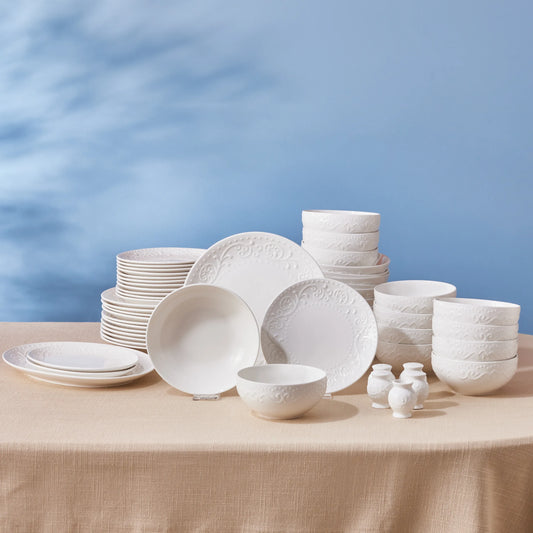 Karaca Forever Bone Even 56 Piece Dinner Set – Balanced and Stylish Presentations on Tables