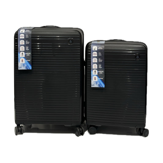 3-piece Suitcase Set – 20’’ / 24’’ / 28’’ | Durable PP Material | 360° Wheeled Black