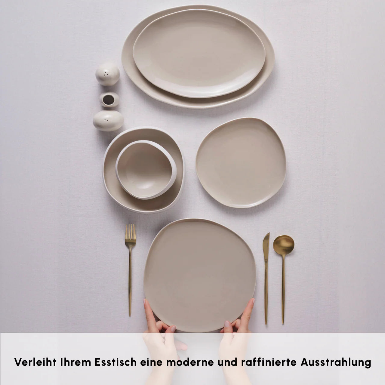 Karaca Cupid Earth 55 Parça Stoneware 12 Kişilik Modern Yemek Takımı
