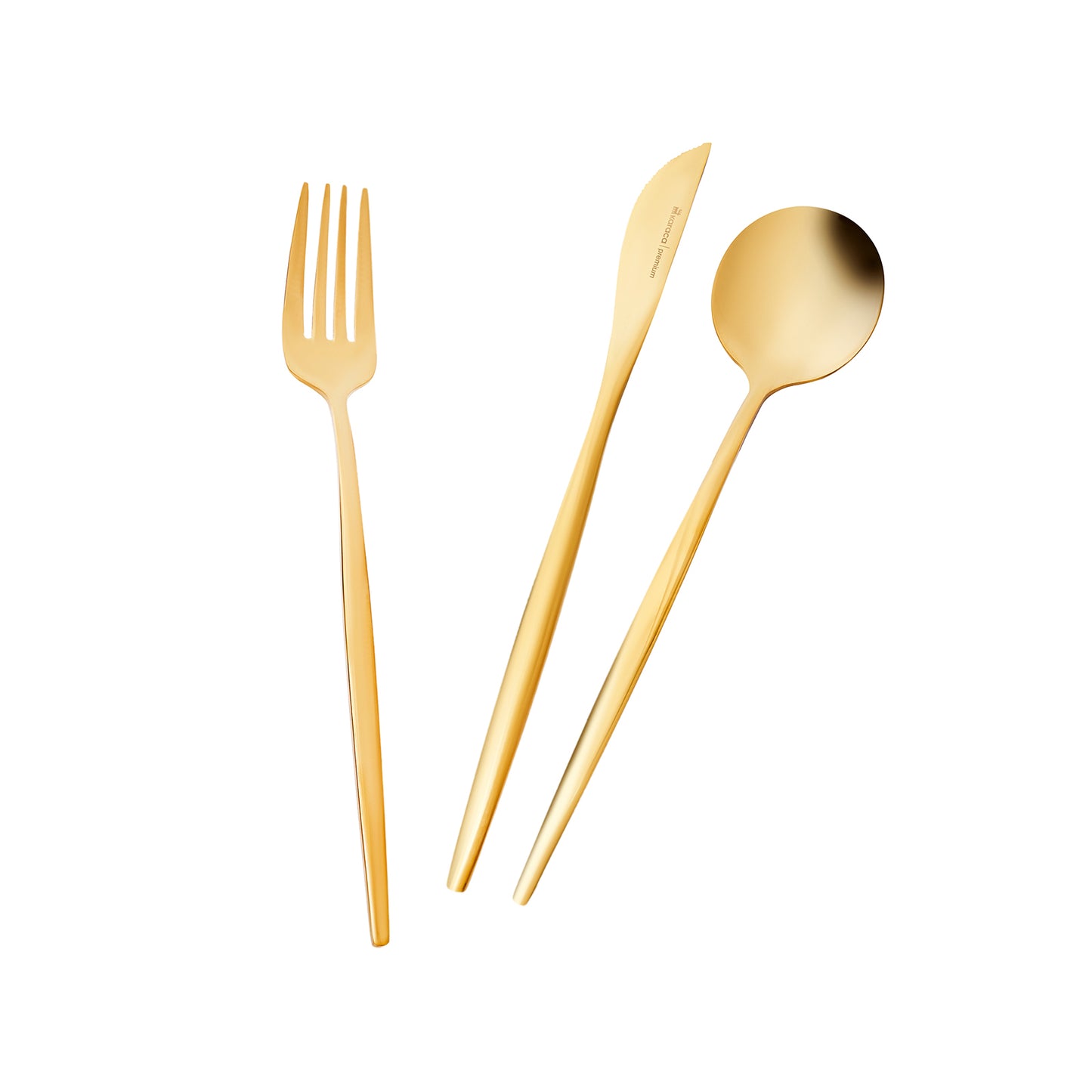 Karaca Orion Gold 30 Piece 6 Person Fork Spoon Knife Set – Gold Detailed