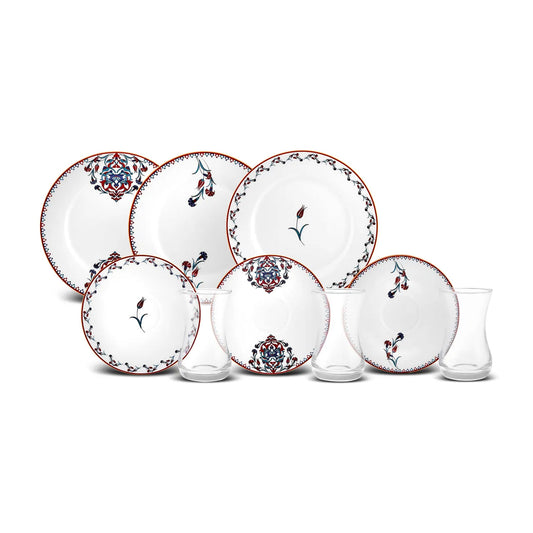Karaca Nakkaş 18-Piece Dessert Set for 6 People