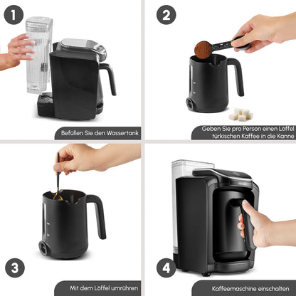 Karaca Hatır Black Water Tank Smart Turkish Coffee Machine