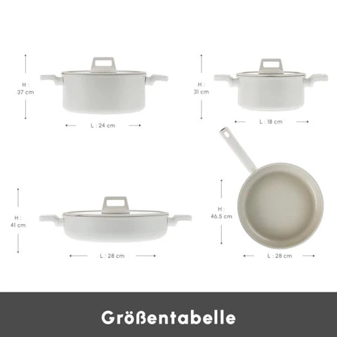 Karaca Swiss Crystal Ceramica Valenti 7 Piece Pot Set – PFAS Free, Ceramic Coating, Induction Compatible
