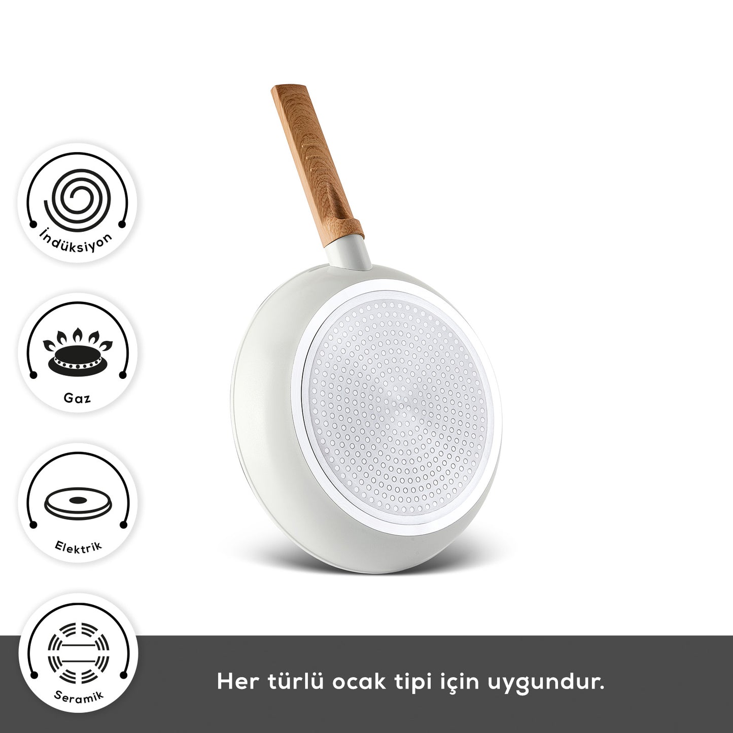 Karaca Swiss Crystal Ceramica Woody 7 Parça Tencere Seti – PFAS İçermez, İndüksiyon Uyumlu, Seramik Kaplama