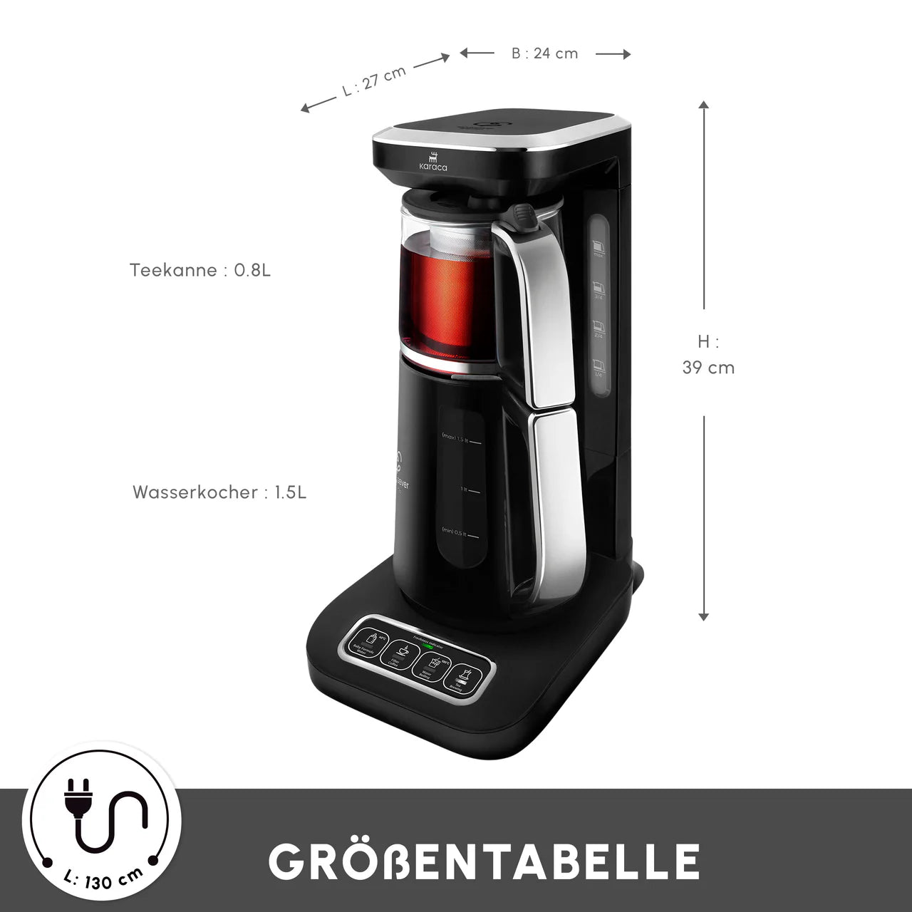 Karaca Robotea Pro 4 in 1 English Voice Smart Tea and Coffee Machine – Chrome