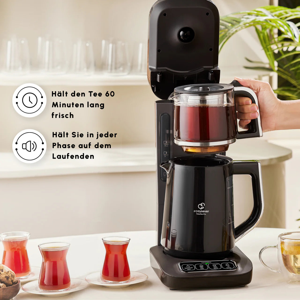 Karaca Robotea Pro 4 in 1 English Voice Smart Tea and Coffee Machine – Chrome