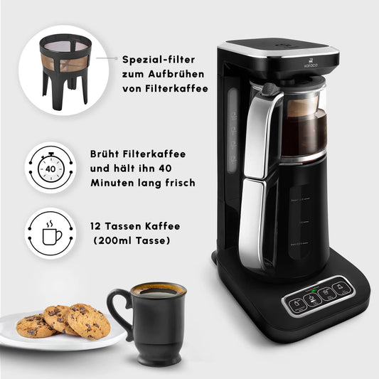 Karaca Robotea Pro 4 in 1 English Voice Smart Tea and Coffee Machine – Chrome