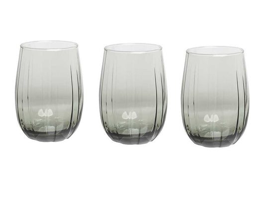 Pasabahce 3-piece LINKA Water Glass Set - Gray 240 cc